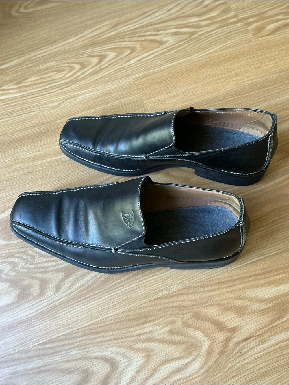 Michael Toschi Italian Men's Black Slip-On Leather Loafers Size 11